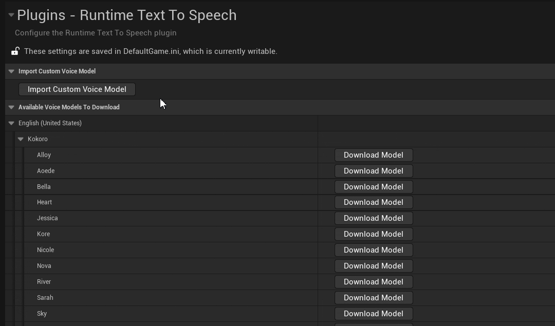 Import custom voice models